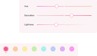 Color sliders and palette