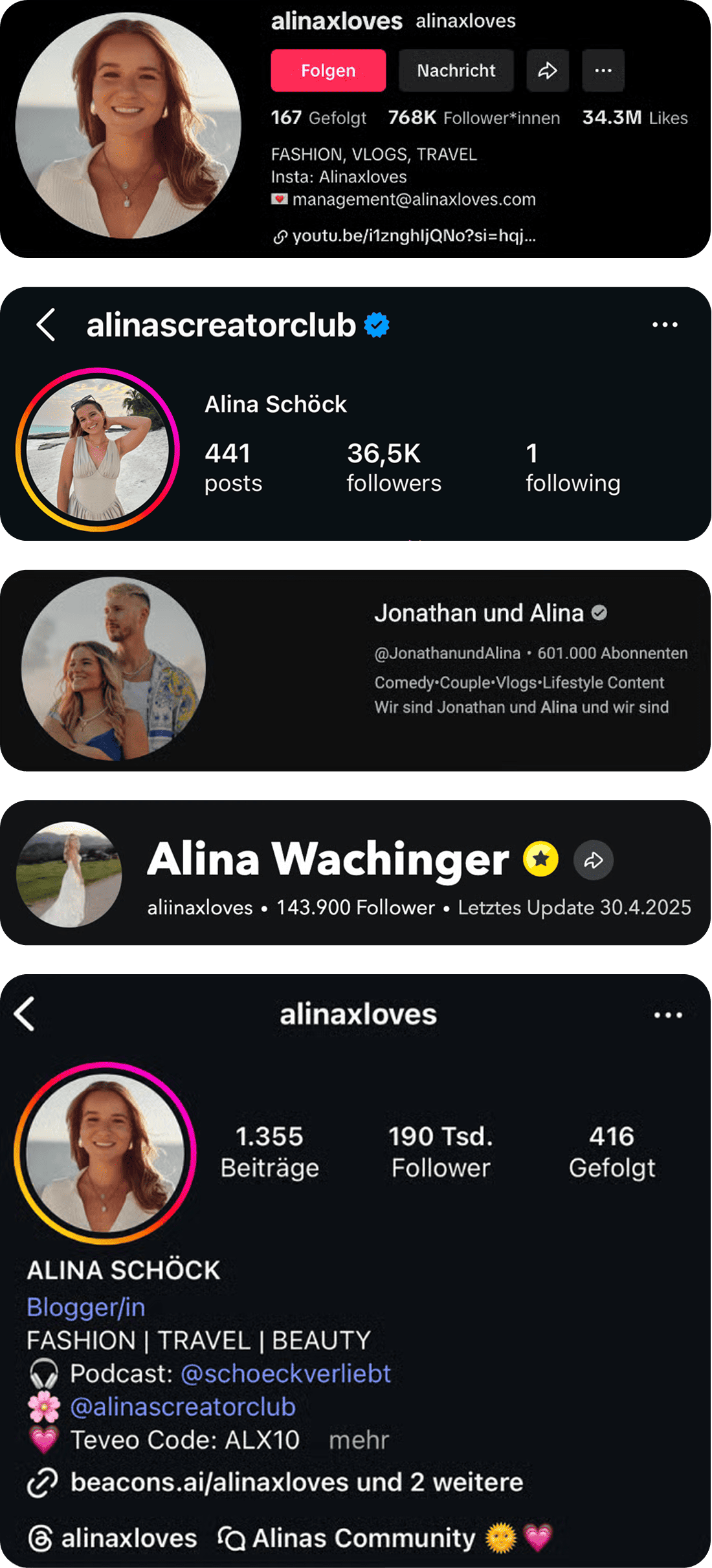 Alina Schöck Social Media Stats Mobile